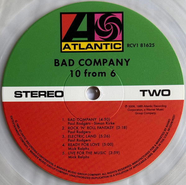 10 From 6 [Rocktober 2023 Translucent Milky Clear LP] - Bad Company