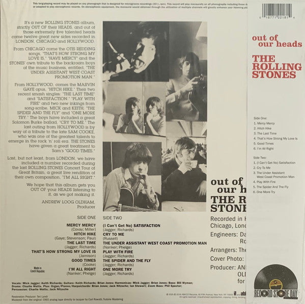 Out Of Our Heads (US) [180g Clear LP] - Rolling Stones, The