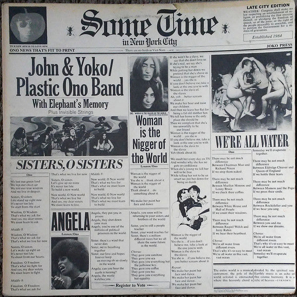 Some Time In New York City - Yoko, Ono & Lennon John/ Plastic Ono Band
