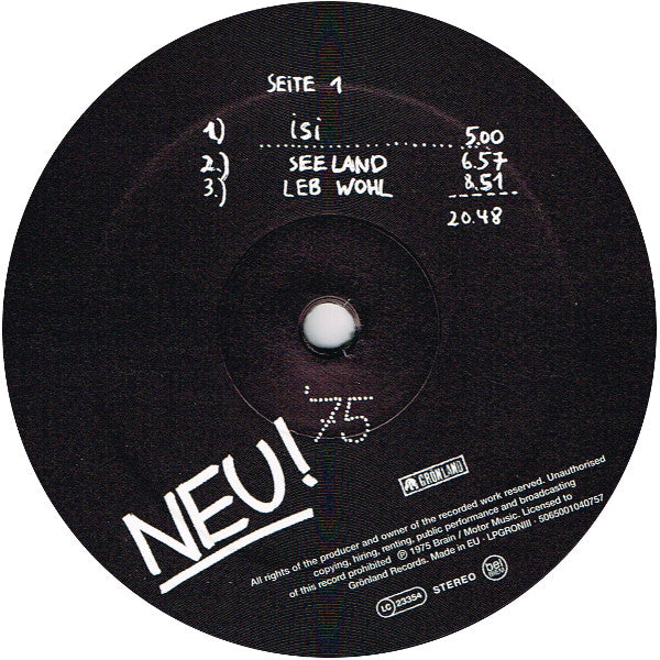 Neu - Neu! 75 : Remastered - Neu