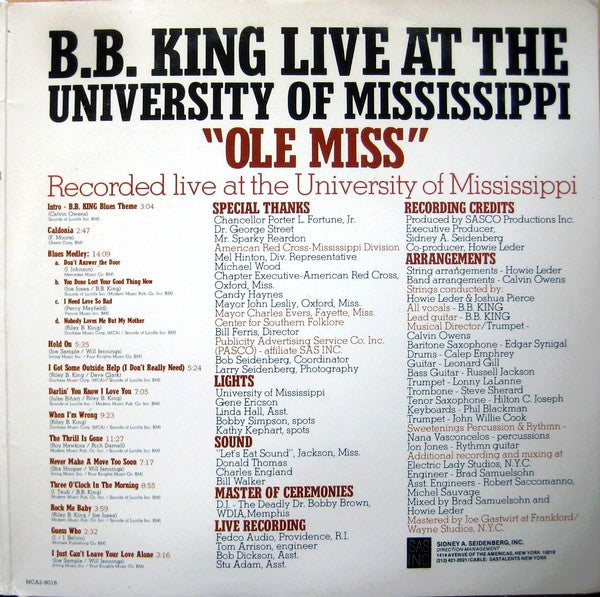 B.B. King "now Appearing" At Ole Miss - King, B.B.
