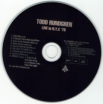 Live In N.Y.C '78 - Rundgren, Todd