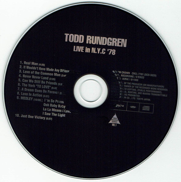 Live In N.Y.C '78 - Rundgren, Todd