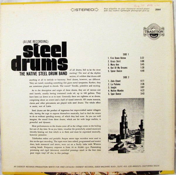 Steel Drums (A Live Recording) - Native Steel Drum Band, The