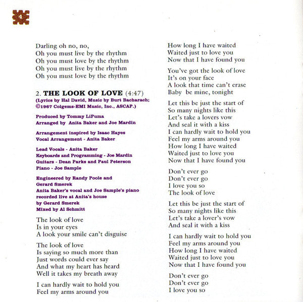 Rhythm Of Love - Baker, Anita