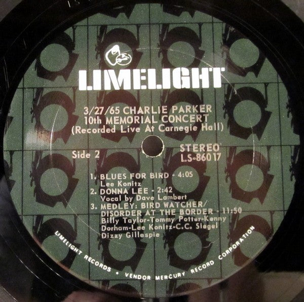 3/27/65 Charlie Parker 10th Memorial Concert - Various
