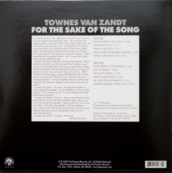 For The Sake Of The Song - Van Zandt, Townes