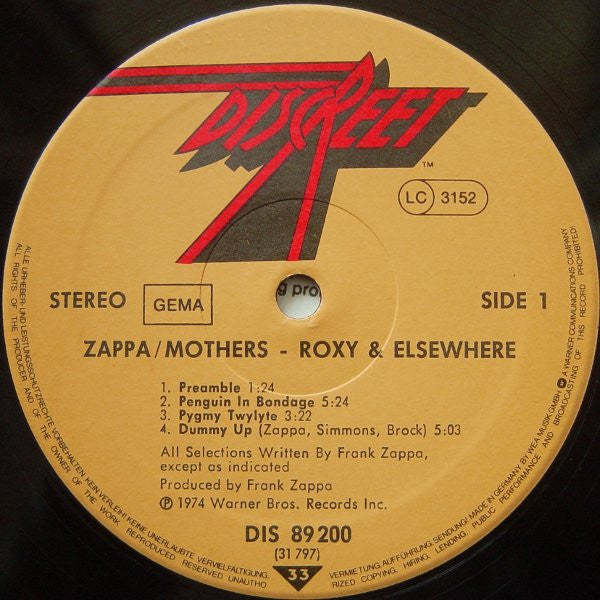 Roxy & Elsewhere - Frank Zappa