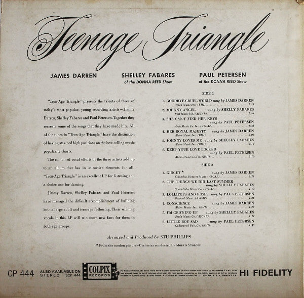 Teenage Triangle - Darren, James, Shelley Fabares, & Paul Petersen