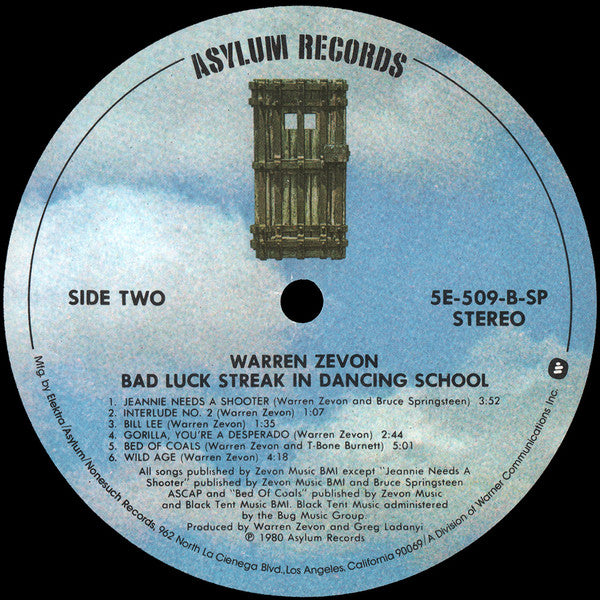 Bad Luck Streak In Dancing School - Zevon, Warren