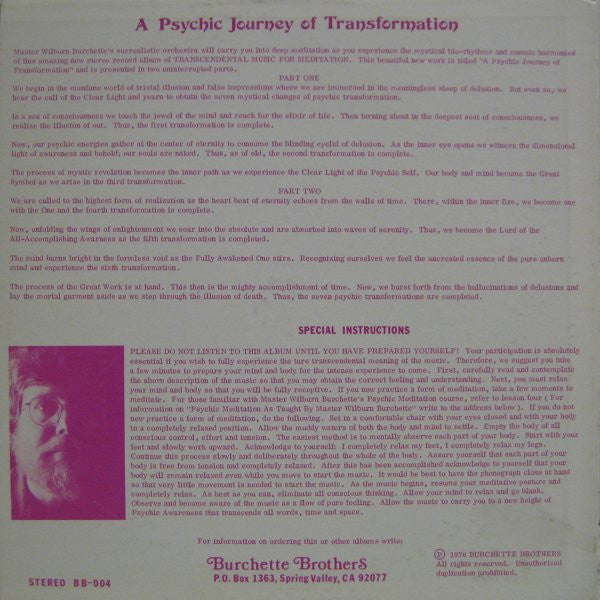 Transcendental Music For Meditation - Burchette, Master Wilburn