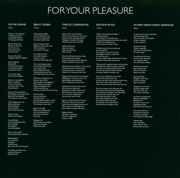 For Your Pleasure - Roxy Music