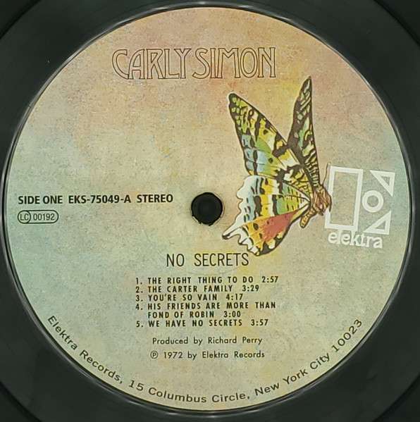 No Secrets - Carly Simon [LP]