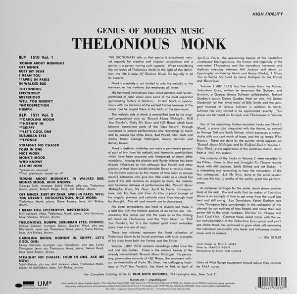 Genius Of Modern Music - Monk, Thelonious