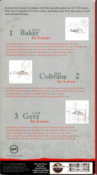 Chet Baker John Coltrane Stan Getz For Lovers - Baker, Chet
