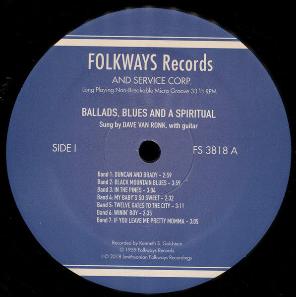 Ballads Blues & A Spiritual - Van Ronk, Dave