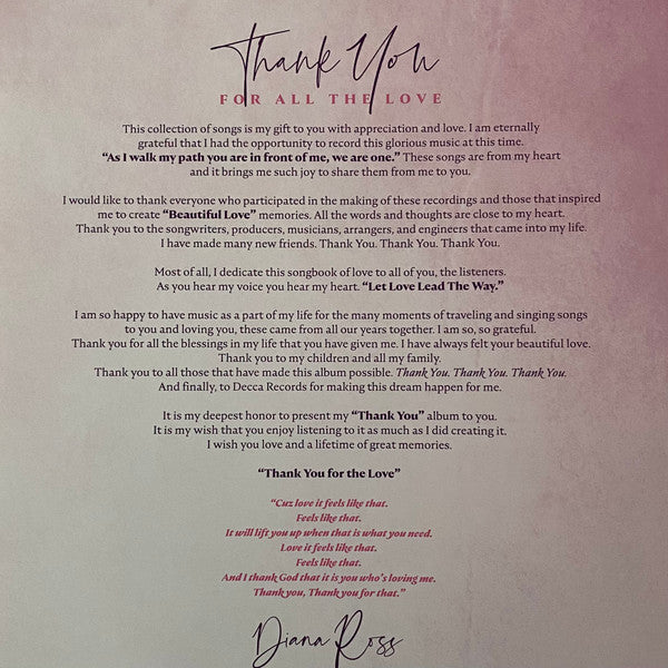 Thank You - Ross, Diana