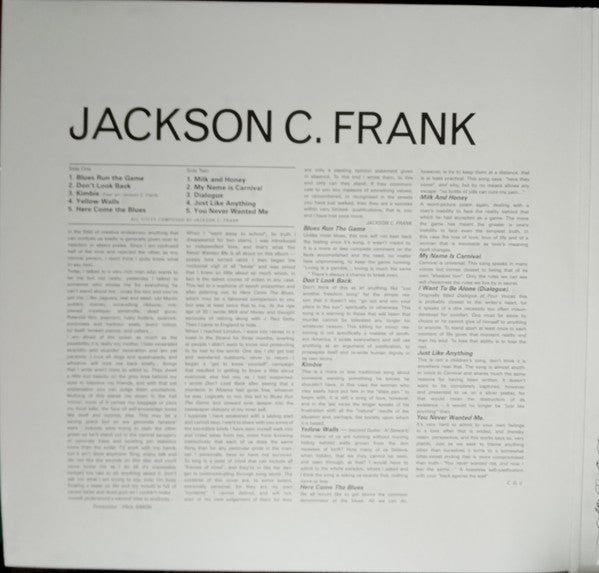 JACKSON C. FRANK - FRANK,JACKSON C.