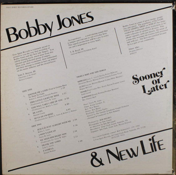 Sooner Or Later - Jones, Bobby And New Life