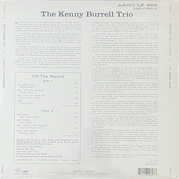 A Night At The Vanguard (Verve By Request Series) - Burrell, Kenny