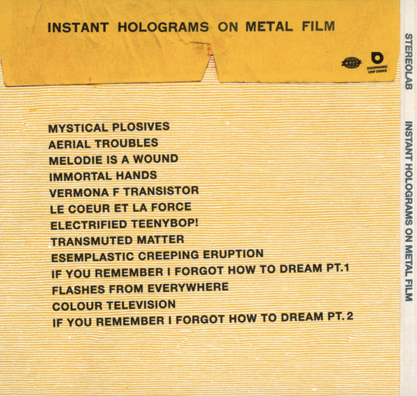 Instant Holograms On Metal Film - Stereolab