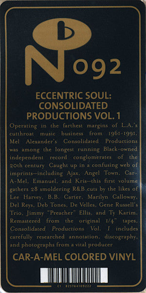 Eccentric Soul: Consolidated Productions Vol. 1 (V - Various