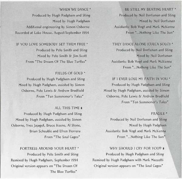 Fields Of Gold: The Best Of Sting 1984-1994 - Sting