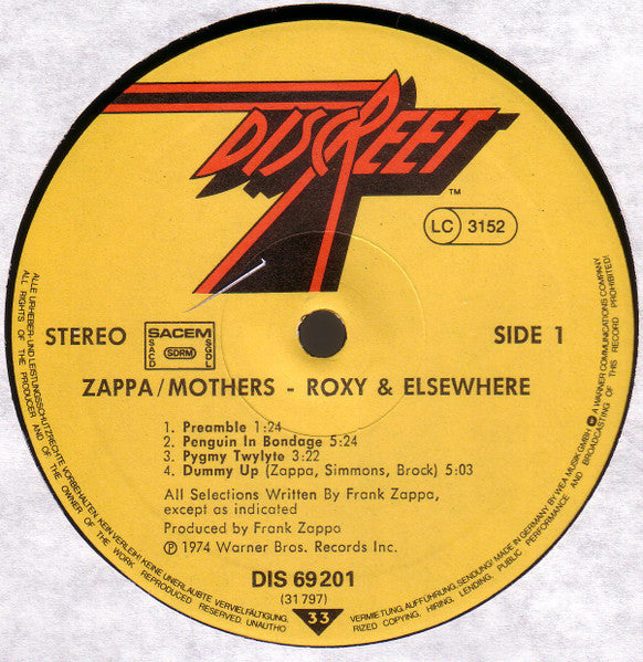 Roxy & Elsewhere - Frank Zappa