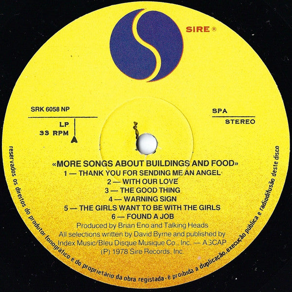 More Songs About Buildings And Food - Talking Heads