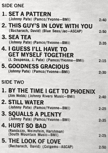 Set A Pattern - Pate, Johnny and Orchestra