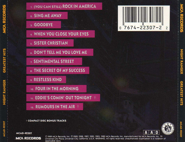 Greatest Hits - Night Ranger