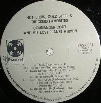 Hot Licks, Cold Steel & Trucker Favorites - Commander Cody And His Lost Planet Airmen