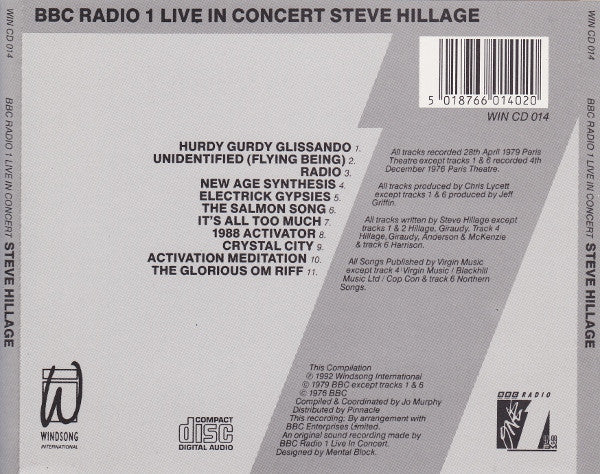 Bbc Radio One Live In Concert - Hillage, Steve