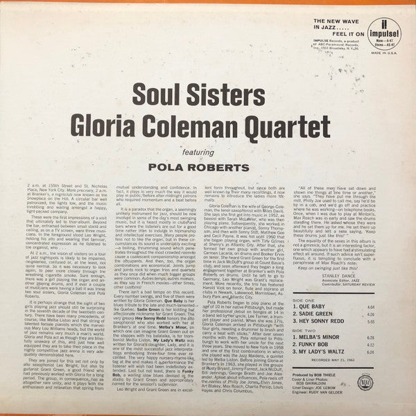 Soul Sisters - Coleman, Gloria Quartet Ft. Pola Roberts