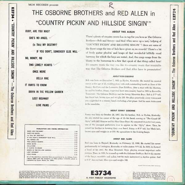 Country Pickin' And Hillside Singin' - Osborne Brothers