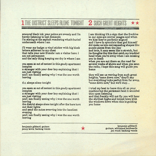 Give Up - Postal Service, The