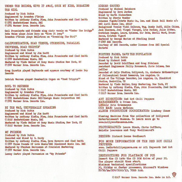 Greatest Hits - Red Hot Chili Peppers