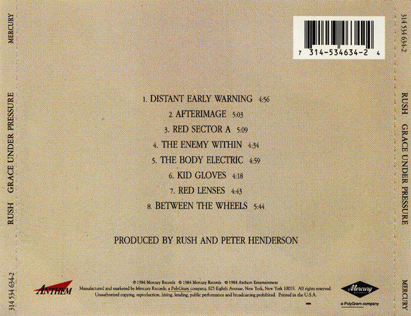 Grace Under Pressure - Rush