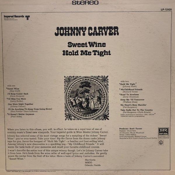 Sweet Wine / Hold Me Tight  - Carver, Johnny