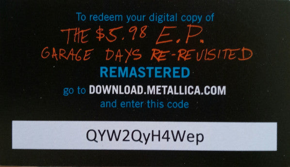 The 5.98 Ep - Garage Days Re-Revisited - Metallica