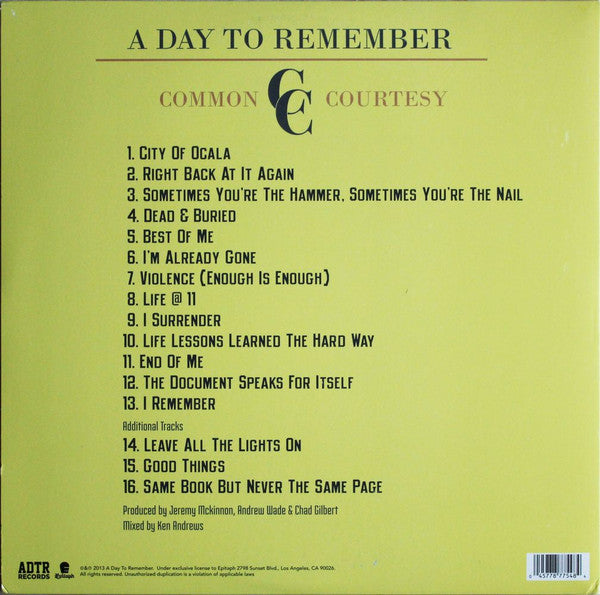 Common Courtesy - A Day To Remember