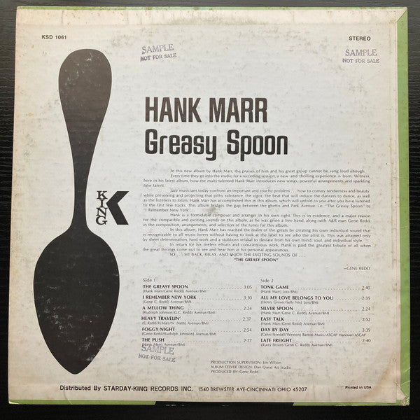 Greasy Spoon - Marr, Hank