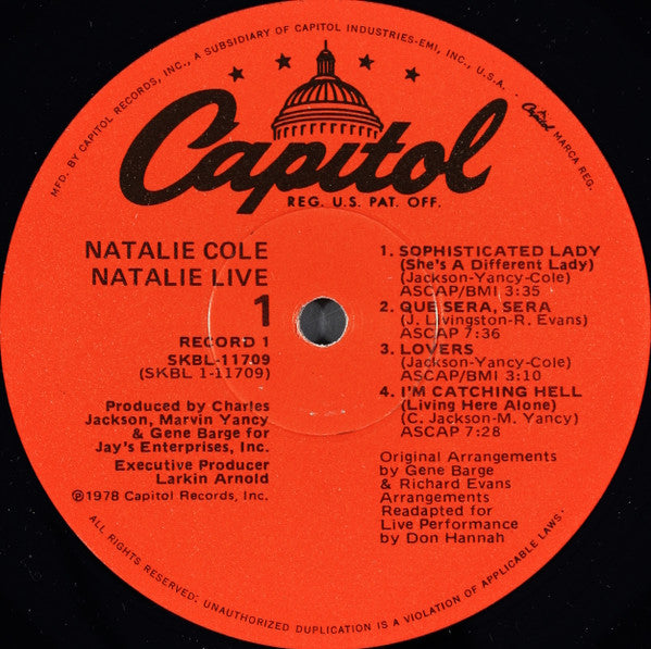 Natalie ... Live! - Cole, Natalie