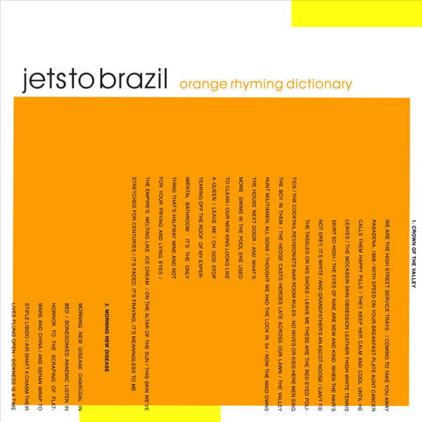 Orange Rhyming Dictionary [2LP] - Jets To Brazil