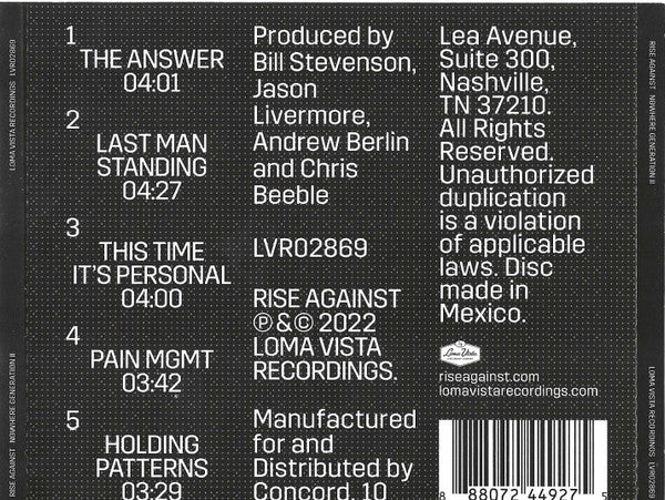 Nowhere Generation Ii - Rise Against