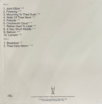 Early Worm - Genesis P-Orridge