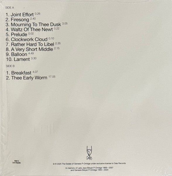 Early Worm - Genesis P-Orridge