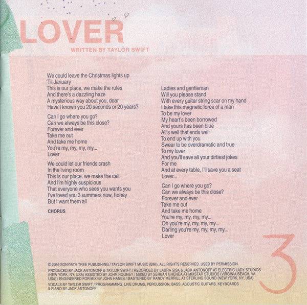 Lover Deluxe Album Version 1 - Swift, Taylor