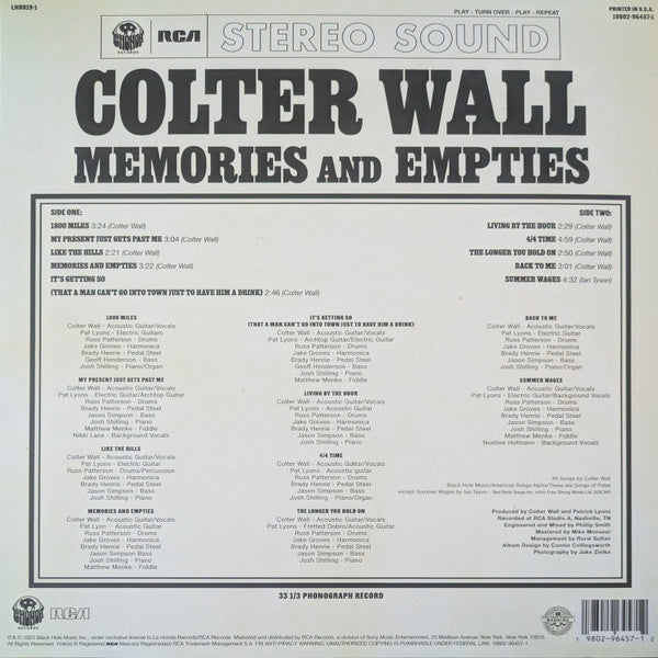 Memories and Empties - Wall, Colter