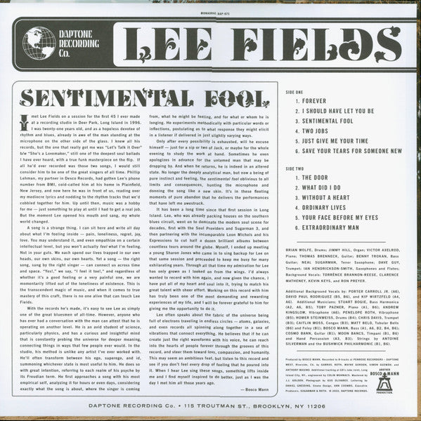 Sentimental Fool - Fields, Lee